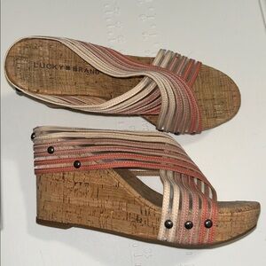 Lucky Brand Cork Wedges, Size 7